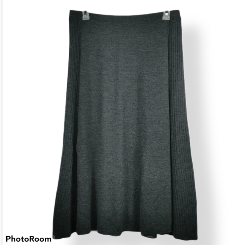 🔴SOLD🔴 Wool Women's Eileen Fisher Merino Wool Side Panel Skirt - Picture 2 of 13